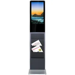 Allnet Standdisplay 21 Zoll 10Point-Touch mit Prospekthalter PoE, Android, Farbe Schwarz, Netzwerkkamera, Schwarz