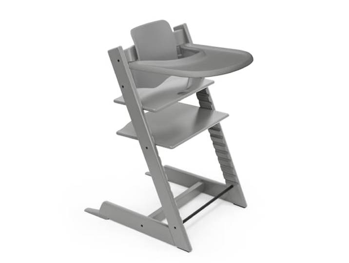 Stokke Tripp Trapp Hochstuhl (Storm Grey) mit Stokke Tray (Storm Grey) - ein verstellbares, ergonomisches und leicht zu reinigendes Babyset für Kinder im Alter von 6-36 Monaten