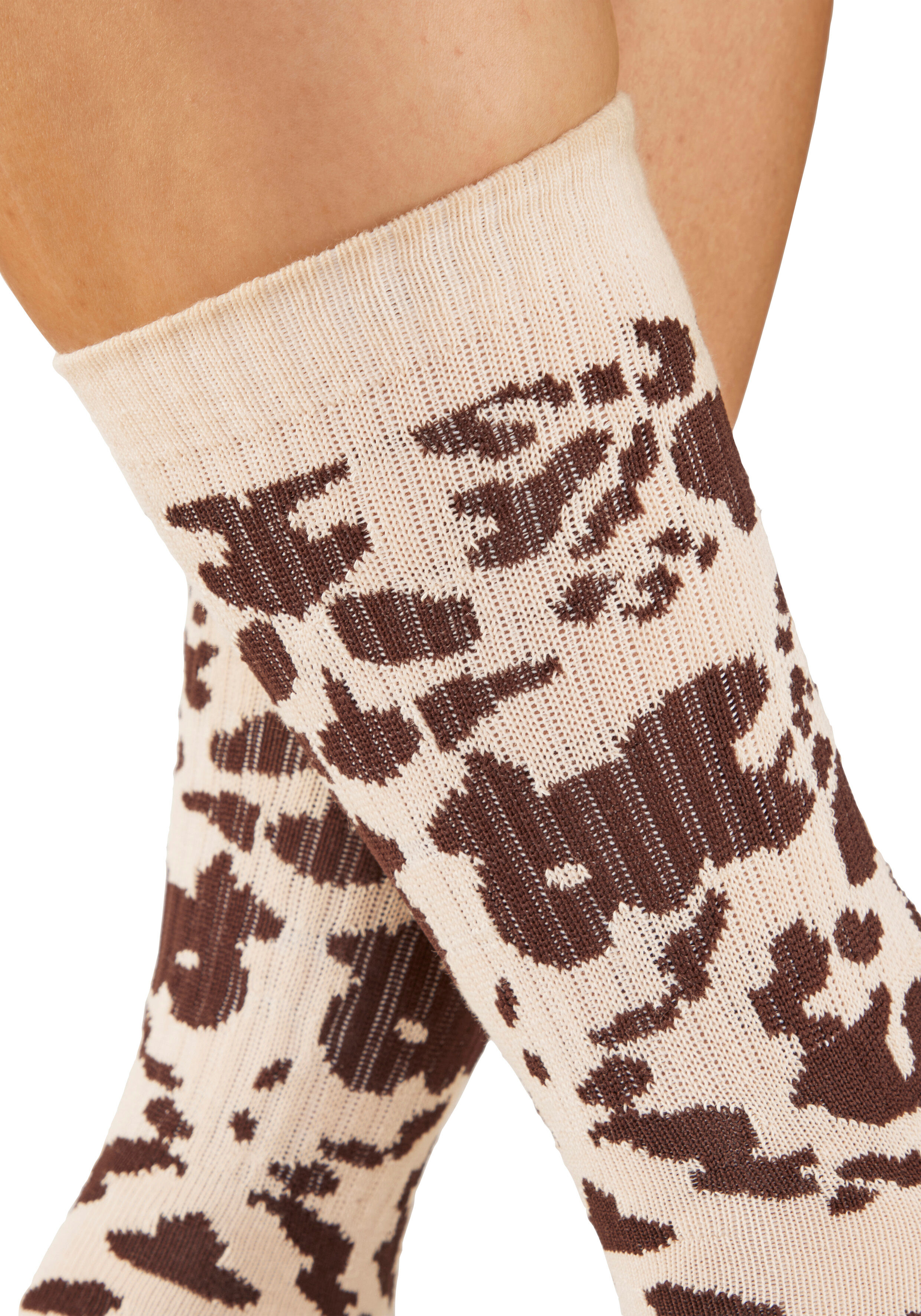 Tennissocken BUFFALO "Damen Fußfrottee Sportsocken; modisch", Damen, Gr. 35-38, 5x gemustert, Baumwollmischung, gemustert, elastisch, Socken Tennissocken, in unterschiedlichen Animal Muster Designs