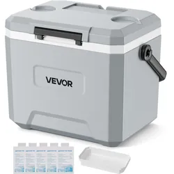 VEVOR Kühlbox 16 L, Passiver Kühlbehälter, Hält den Inhalt 48 Stunden Lang Kühl, Isolierbox mit Eisspeicher & Robustem Griff, Coolbox ohne Strom, Ultraleicht für Camping, Konzerte & Sport