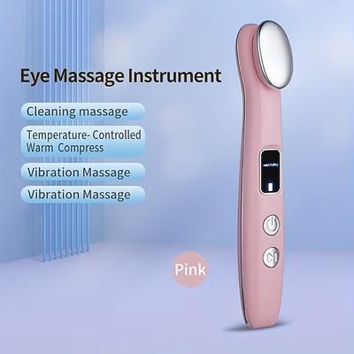 Augenmassagegerät zur Reduzierung von Augenringen und Schwellungen mit Vibration zur Porenverfeinerung und Wärme zur Entspannung sowie einer leichten, beigen Lifting-Funktion.