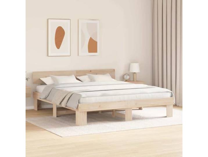 KTHLBRH Bettgestell Kiefer massiv 180 x 200 cm Modernes Design, robuste Konstruktion, geeignet für verschiedene Stile, stabile Basis zum Ausruhen