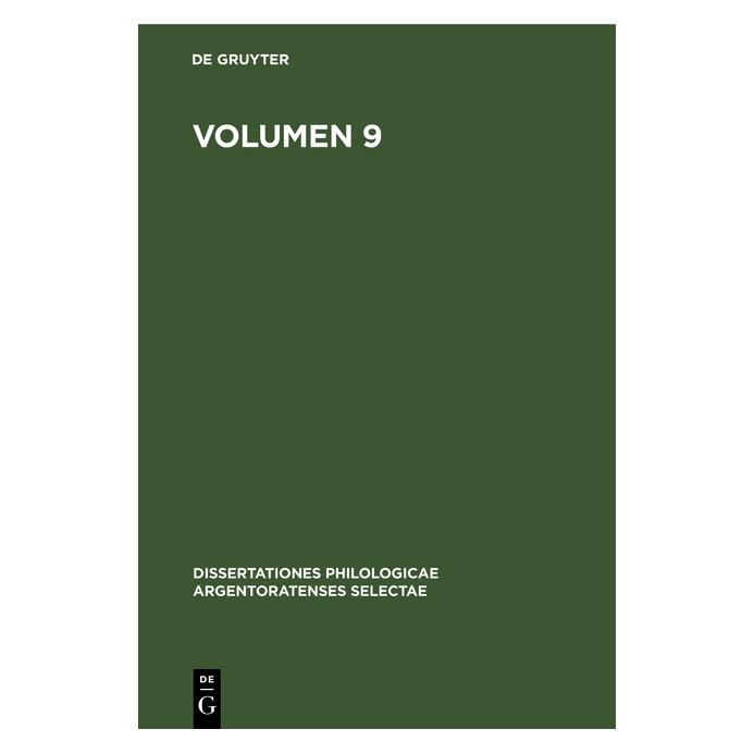 De Gruyter Volumen 9 (Latein, Hardcover) (67780100)