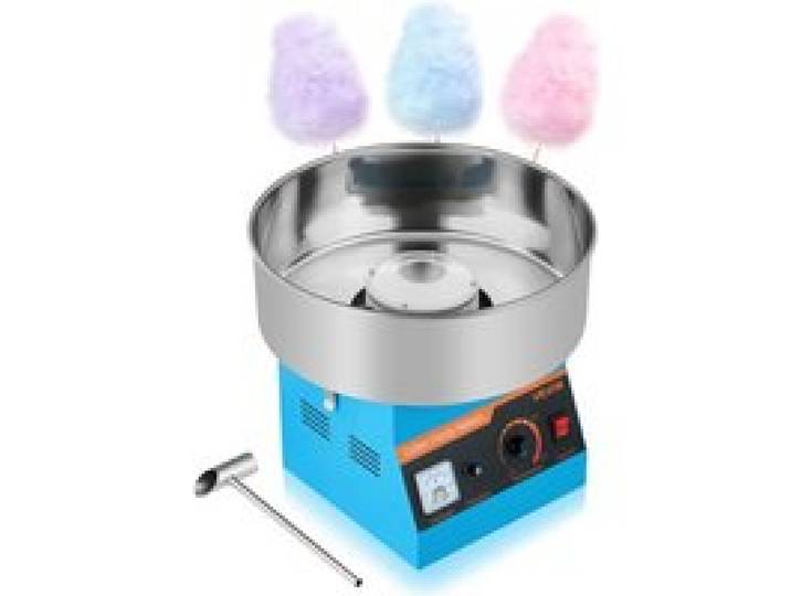 VEVOR Suikerspinmachine 1000W Elektrische Suikerspinmachine met 38cm RVS Kom & Suikerlepel, Maakt Suikerspin voor Verjaardagen Thuis Familiefeestjes, Suikerspinmachine Blauw