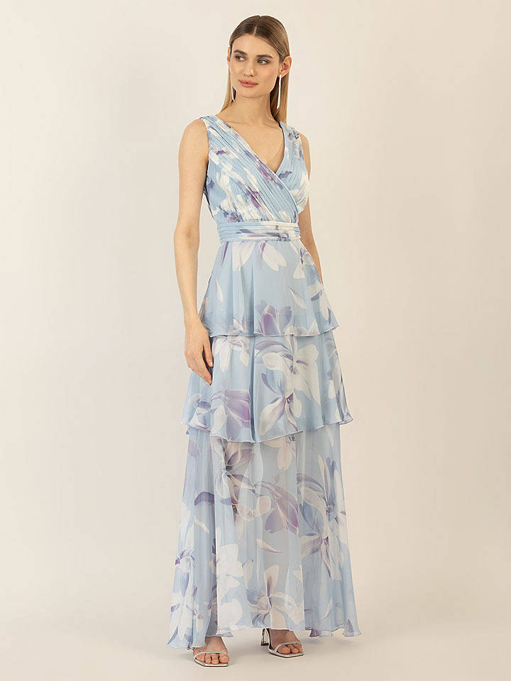 APART Kleid in Hellblau/ Bunt - 36