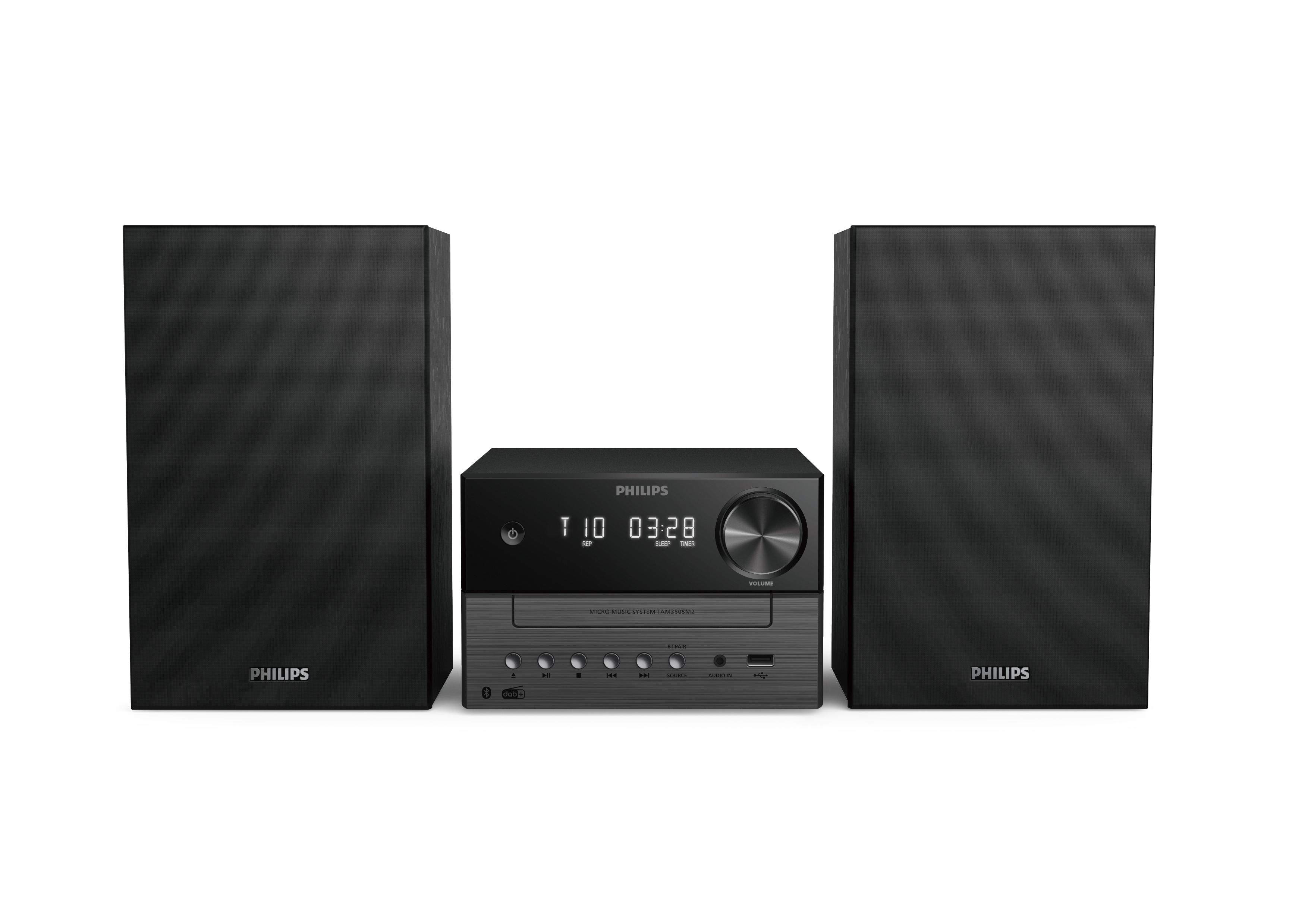 Philips 3000 series TAM3505M2/12 Heim-Audio-Mikrosystem mit CD USB BT schwarz