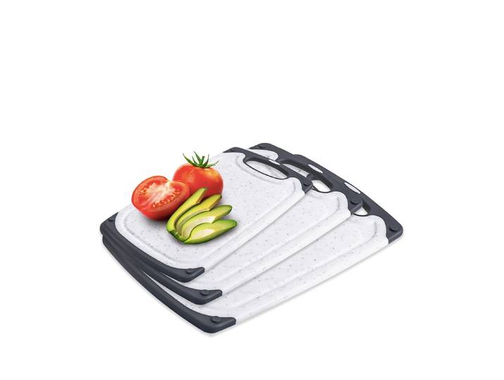 Schneidebrett Exitoso Schneidebrett 24 cm x 40 cm , weiss (weiß), B:24cm L:40cm, Kunststoff, Schneidebretter, Schneidebrett