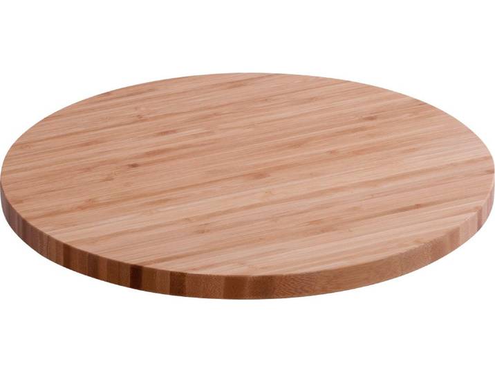 Servierteller ZELLER PRESENT Drehkabinett , beige (natur), H:3,7cm Ø:35cm, Bambus, Servierplatten, Servierteller, Drehfunktion