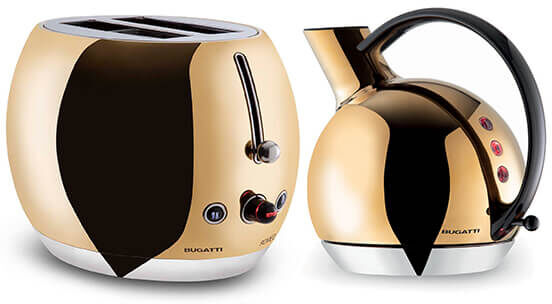 Bugatti Giulietta Kettle and Romeo Toaster Set Gold