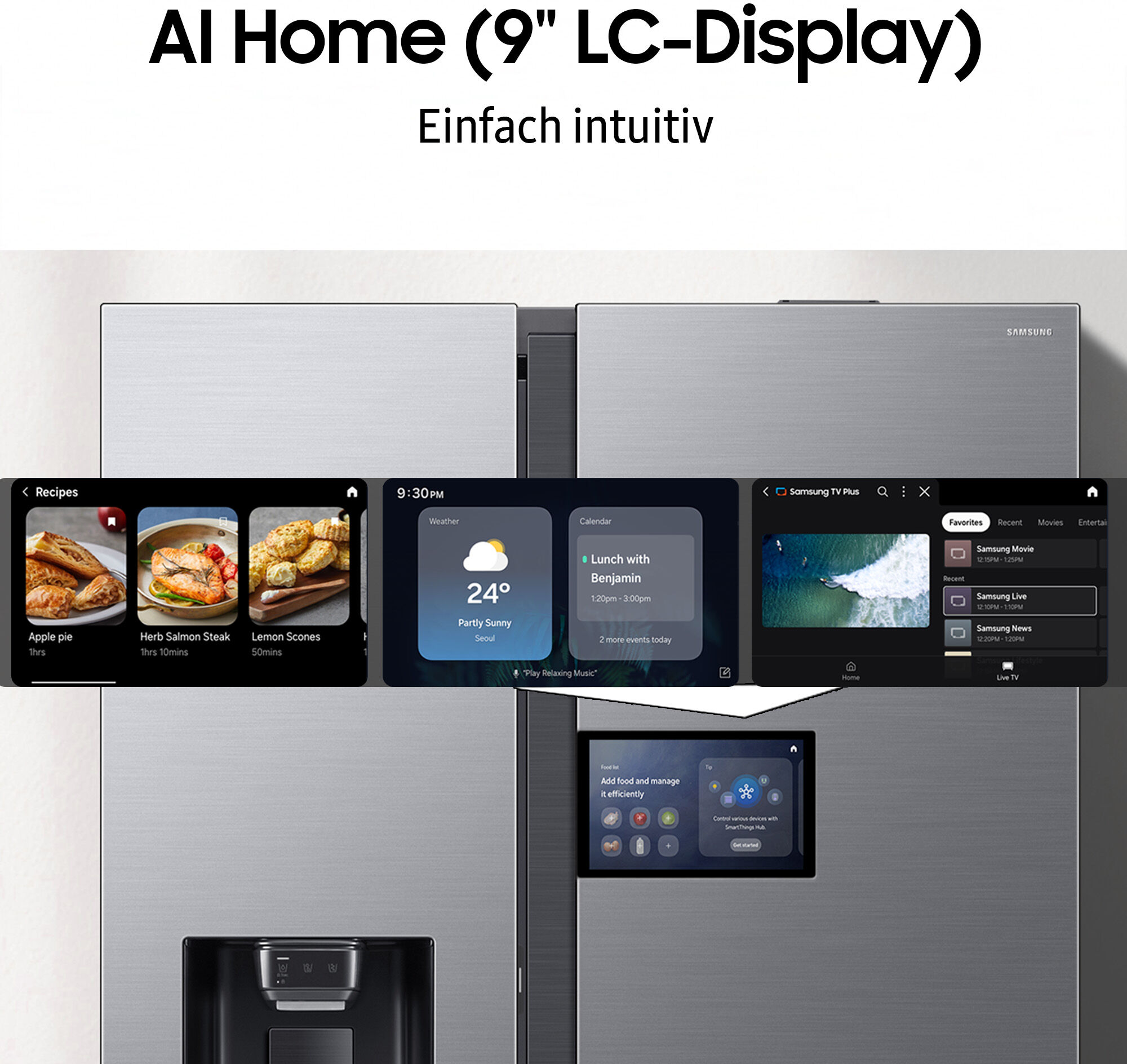 Samsung Side-by-Side "RS90F65EDT", Energieeffizienz: D, silber (edelstahl look), mit Wasser-/Eisspender, Kühlschränke, Separate Temperaturregelung für Kühl- und Gefrierbereich, Side-by-Side, Topseller