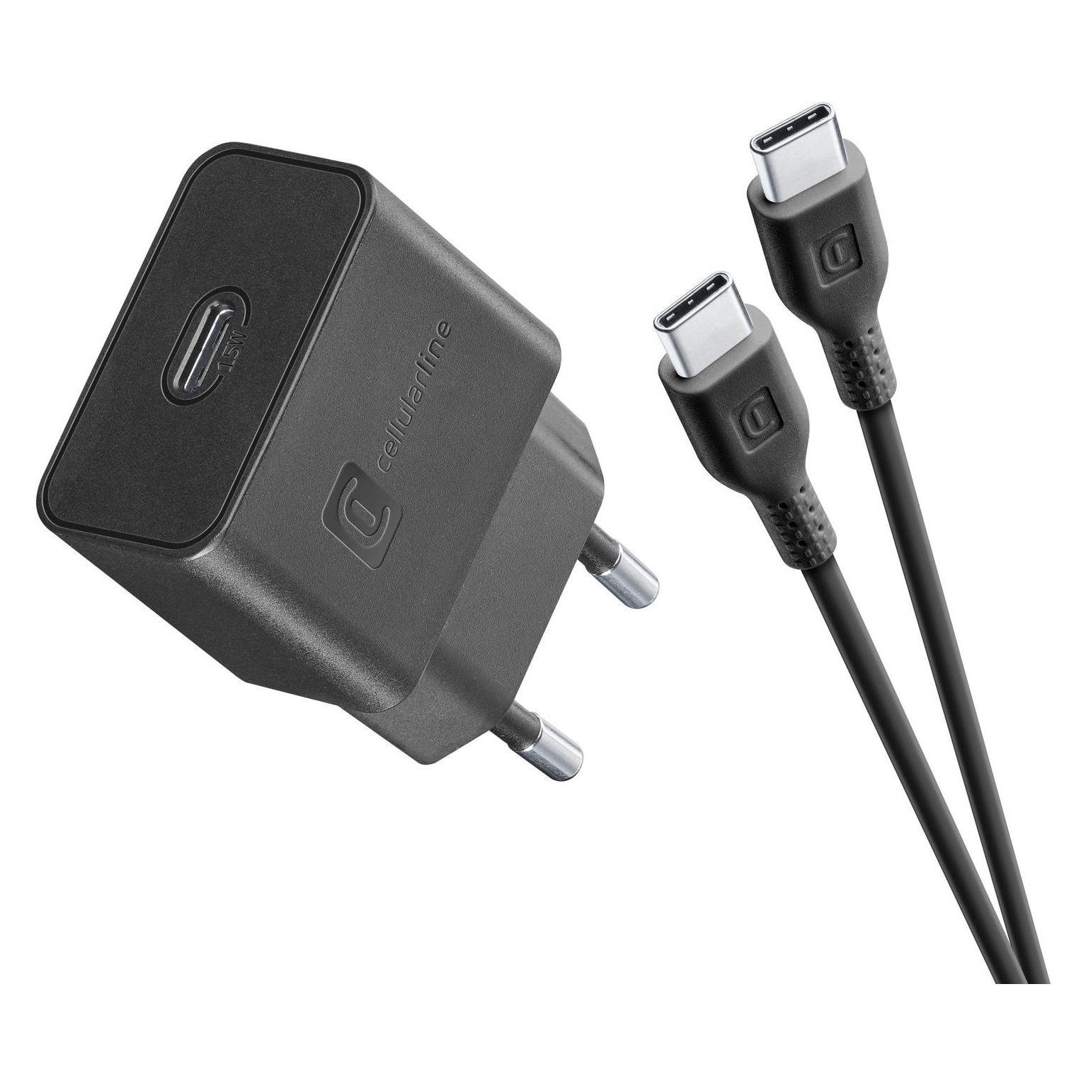 Cellularline USB-C Charger Kit 15W (15.03 W, 1 Port) (ACHSMKITC2C15WK)