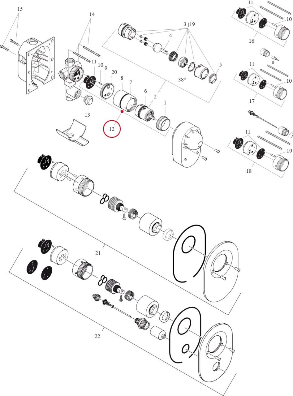 Hansgrohe Kugelkartuschen-Umrüstset , 13599000 13599000