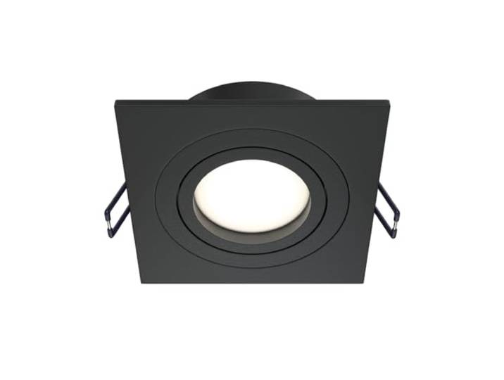 MAYTONI ATOM spot encastrable carré – Downlight GU10 – plafonnier encastré plat en aluminium – compatible LED\, orientable – spot encastrable plafond pour cuisine\, couloir\, salon – noir – encastré