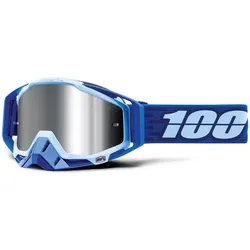 100%, Unisex, Sportbrille, Racecraft Plus Injected Mirror Goggles, Blau, Grau