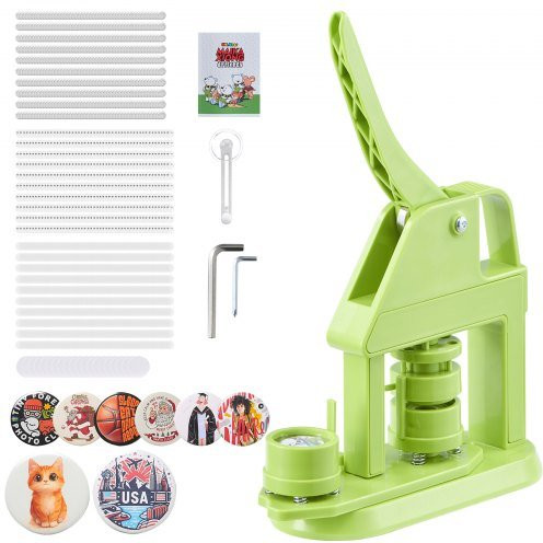 VEVOR Knopenmachine 32 mm met 500 knooponderdelen en accessoires, Groen