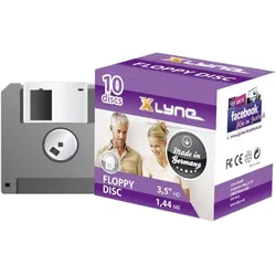 Xlyne 9010000 3.5 Zoll Diskette 1.44 MB 10 St., Reinigungsutensil, Schwarz