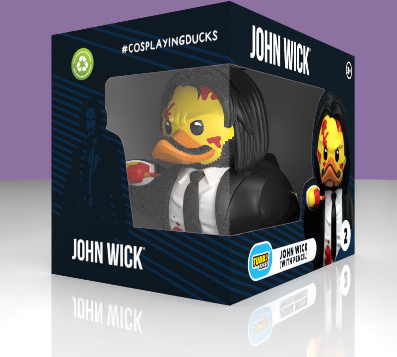 Numskull Designs John Wick with Pencil TUBBZ Boxed Edition, Officially Licensed Collectible, 9 cm Tall, Black