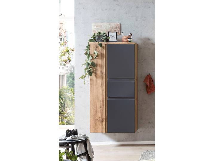 Armoire midi I 65cm Gris/Gris mat