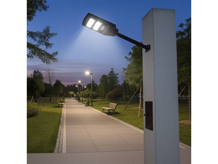LED Solar Strassenleuchte mit Lichtsensor & Fernbedienung, 100 Watt, IP65