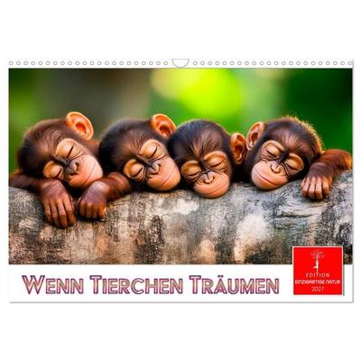 Wenn Tierchen träumen (Wandkalender 2027 DIN A3 quer), CALVENDO Monatskalender