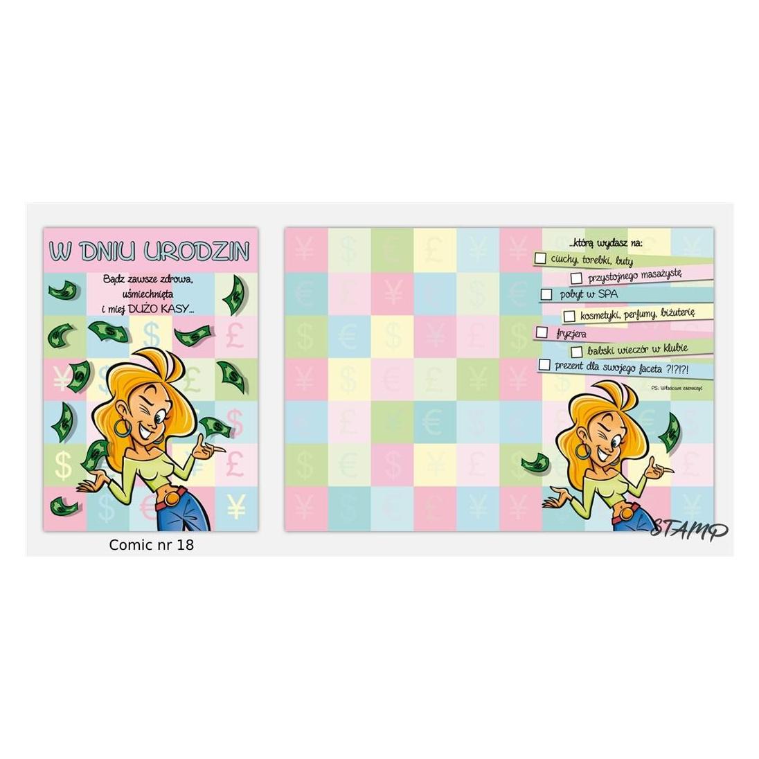 Stamp Comic B6 Karte + Umschlag Muster Nr. 18 Geburtstag (41937273)
