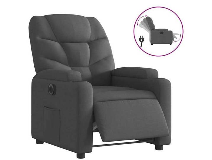 Noir Fauteuil inclinable électrique Noir Tissu - Fauteuil/Chaise LV2454