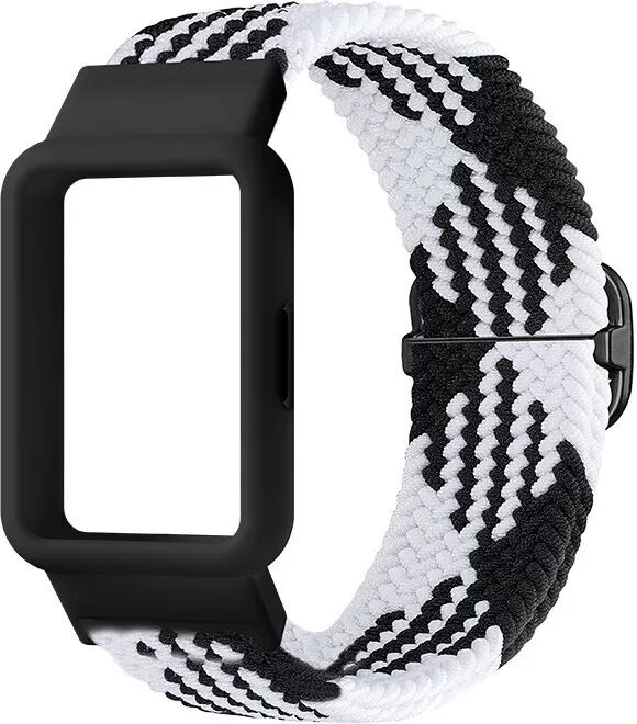INF Uhrenarmband für Samsung Galaxy Fit3 Schwarz + Weiß