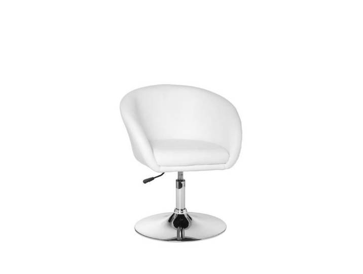 FineBuy Fauteuil Relax Similicuir Blanc Pivotant Fauteuil Cocktail
