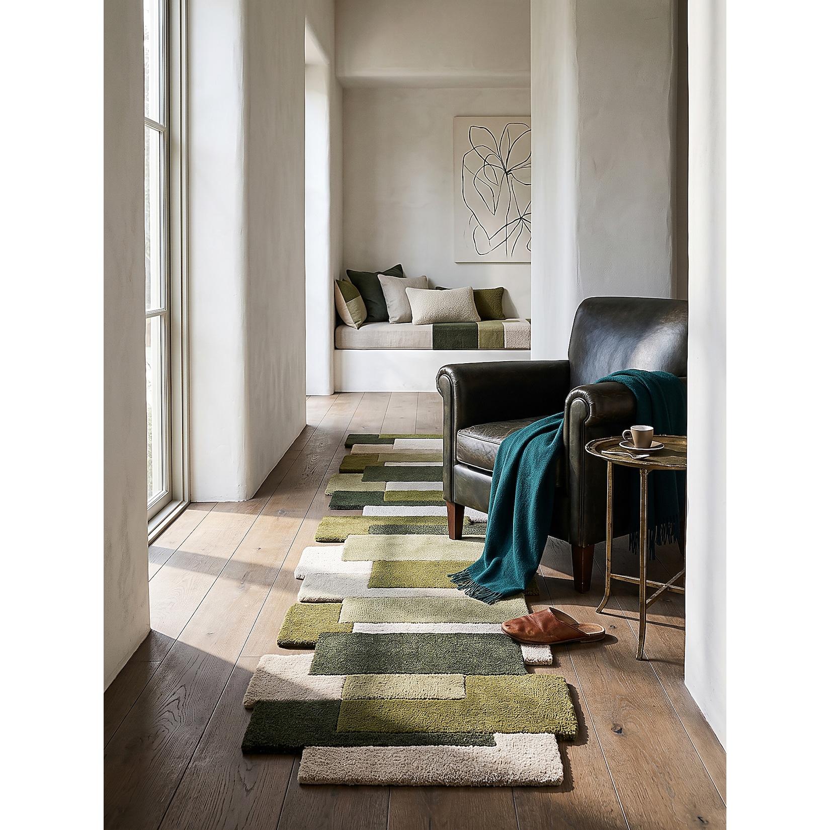 Läufer Kurzflor Erdtöne-Grün 66 x 300 cm - HALLEIN Kadima Design