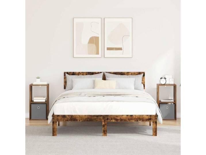 Chevet Vidaxl Table de chevet 2 pcs Chêne fumé 30 5 x 27 x 59 5 cm