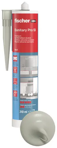 Fischer DSSA Sanitär-Silikon Herstellerfarbe Sanitärgrau 512209 310ml