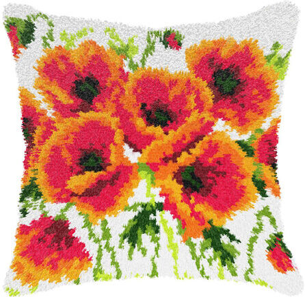 Knüpfkissen "Mohnblumen"