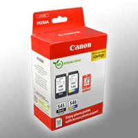 2 Canon Tinten 8287B008 Value Pack PG-545 + CL-546 Doppelpack KCMY