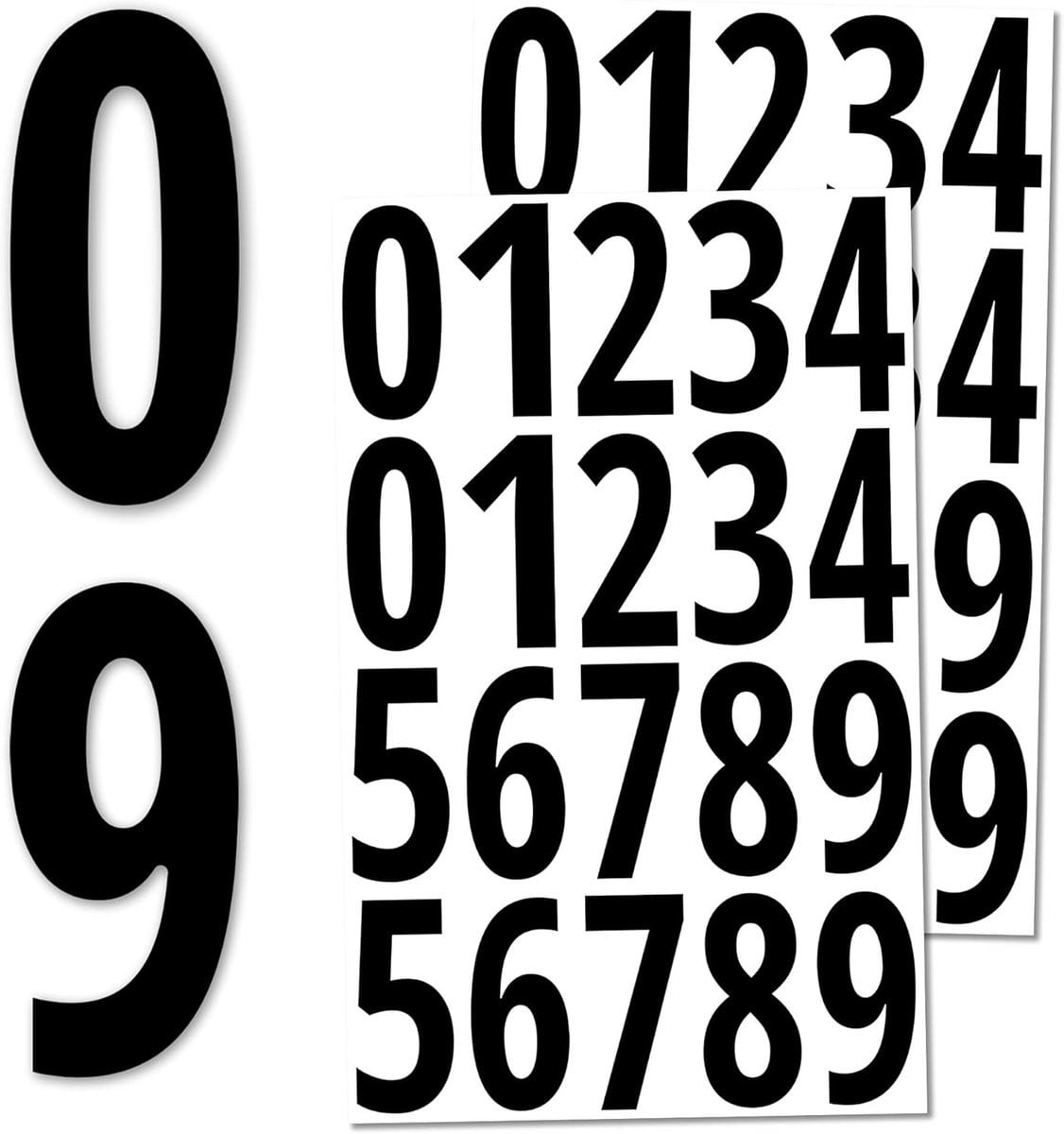 200 Stuks Zelfklevende Nummerstickers - Zwart - Waterdicht Vinyl