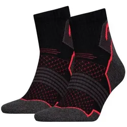 Head, Unisex, Sportsocken, 2erPack Wandersocken kurz (39 - 42), Rot, Schwarz