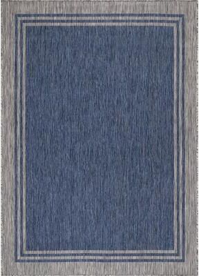 Beverly Rug Washable Bordered Indoor Outdoor Rug for Patio, Deck, Porch