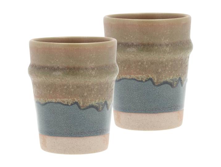 Becher Villa braun/blau Porzellan H 10 cm 0.35 l 2 Stk