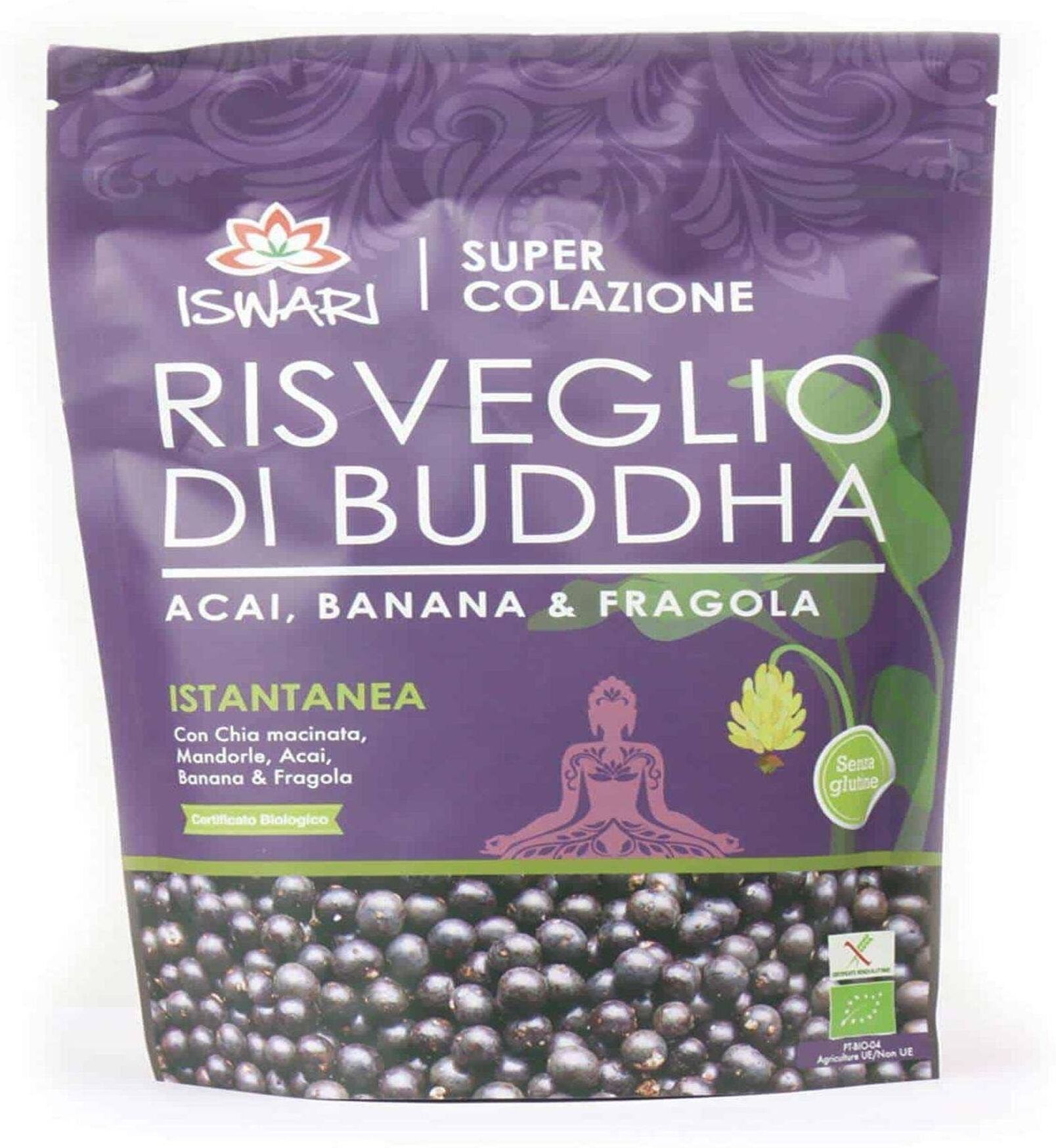ISWARI Risveglio Di Buddha Acai  Banana & Fragola 360 Grammi 