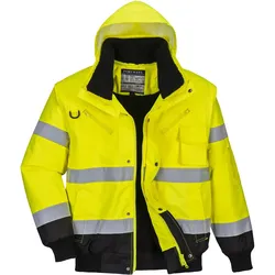 Warnschutz Pilotenjacke "C465" Kontrast - 3XL - gelb/schwarz
