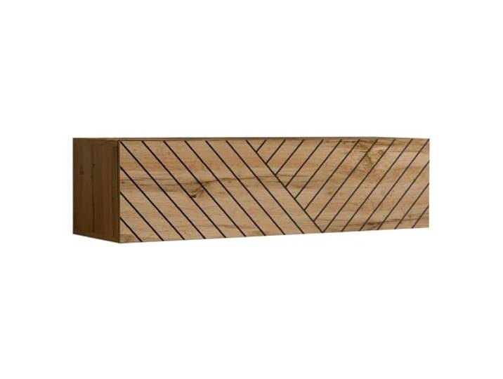Wohnzimmer Lowboard mit 120 cm Breite in Eiche mit vertikalen Rillen -