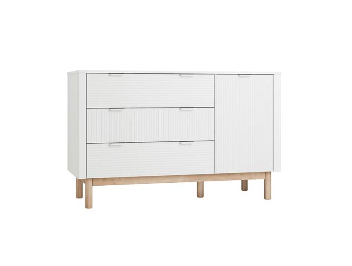 Commode 3 tiroirs 1 porte Pinio Miloo Blanc