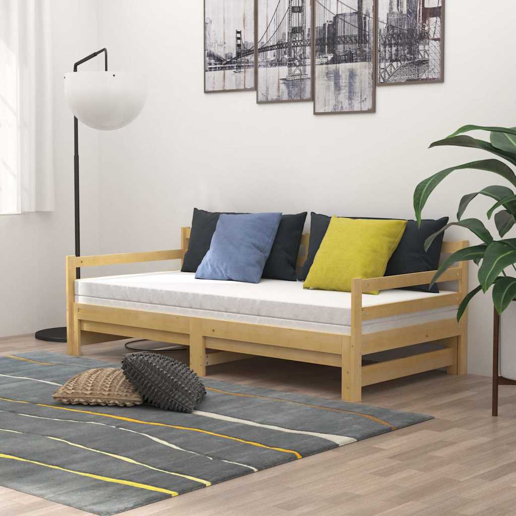 vidaXL Lit coulissant sans matelas 2x(90x200) cm