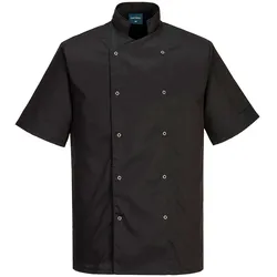 Kochjacke Kurzarm "C733" - L - schwarz