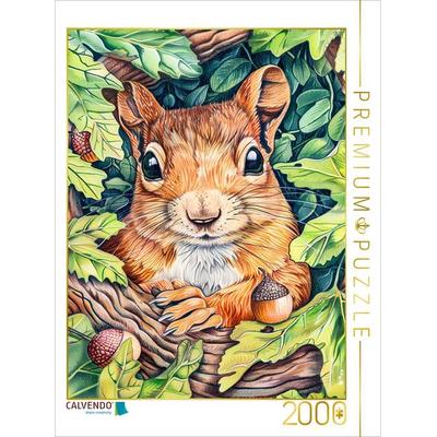CALVENDO Puzzle Eichhörnchen im Eichenbaum | 2000 Teile Lege-Größe 90x67cm Foto-Puzzle für glückliche Stunden