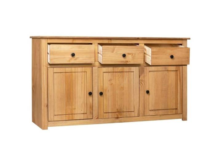 Buffet bas - KAI - Pin massif - 3 tiroirs - 3 portes - couleur naturelle du bois