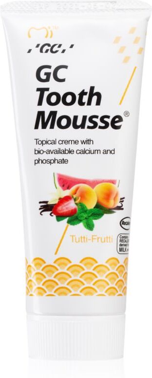 GC Tooth Mousse crème protectrice reminéralisante pour dents sensibles sans fluorure saveur Tutti Frutti 35 ml