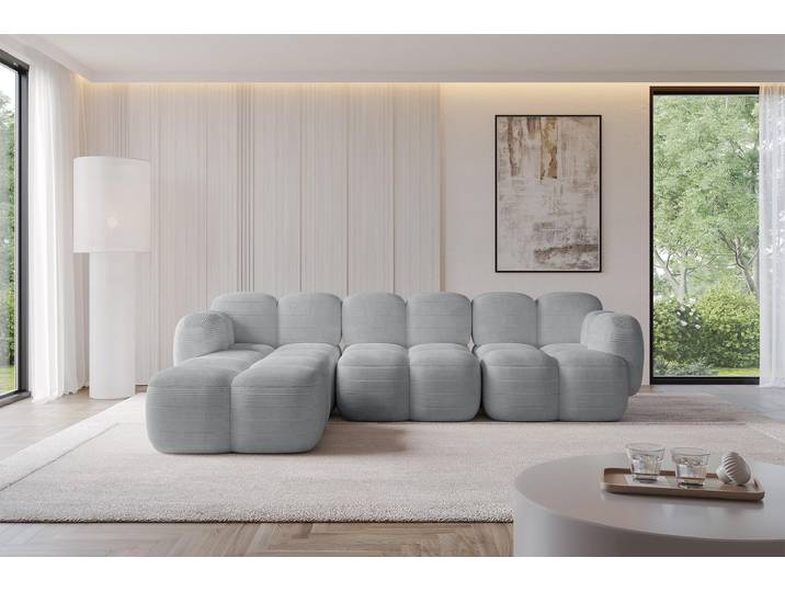 ALTDECOR Ecksofa - Miko-L2 - 302x205x75 - Grau Corner Sofa Eckcouch Couch L-Form, links/rechts angeordnet