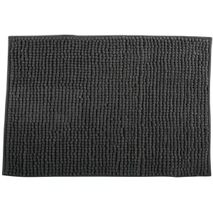 MSV Badematte Badteppich Chenille, 60 x 90 cm, grau, aus 100 % Polyester, rutschfest