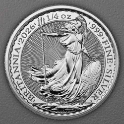 Silbermünze 1/4oz "Britannia" aktueller Jahrgang (Großbritannien)