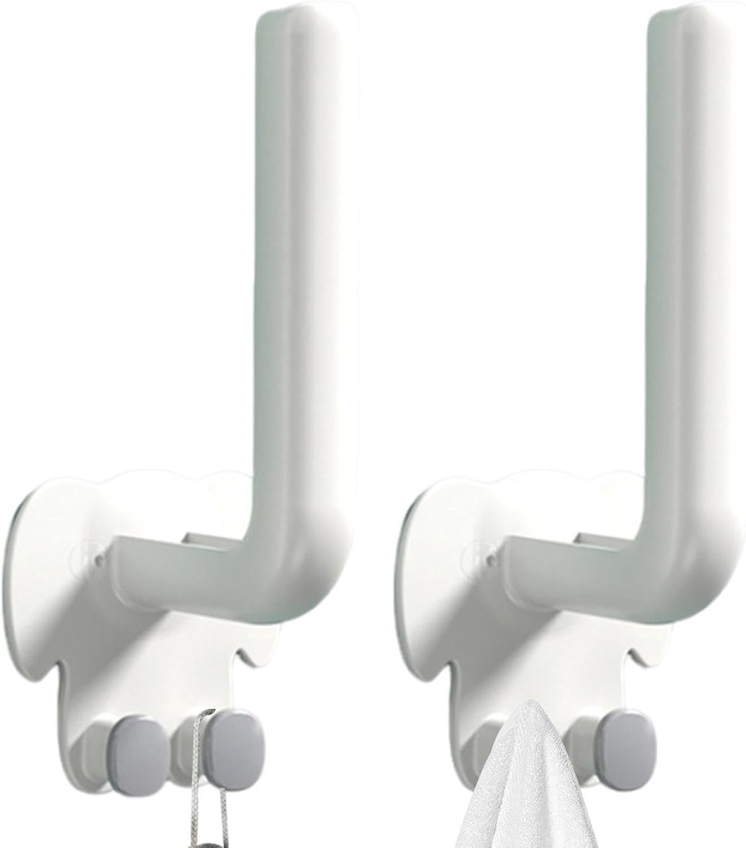 Set van 2 witte creatieve dierenhaken voor aan de wand